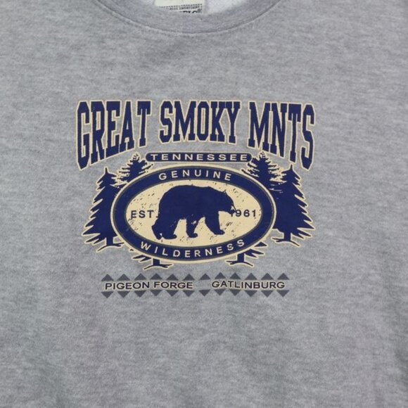 Great Smokey Mountains Tennessee Sweatshirt Youth XL Grey Bear - Picture 2 of 6